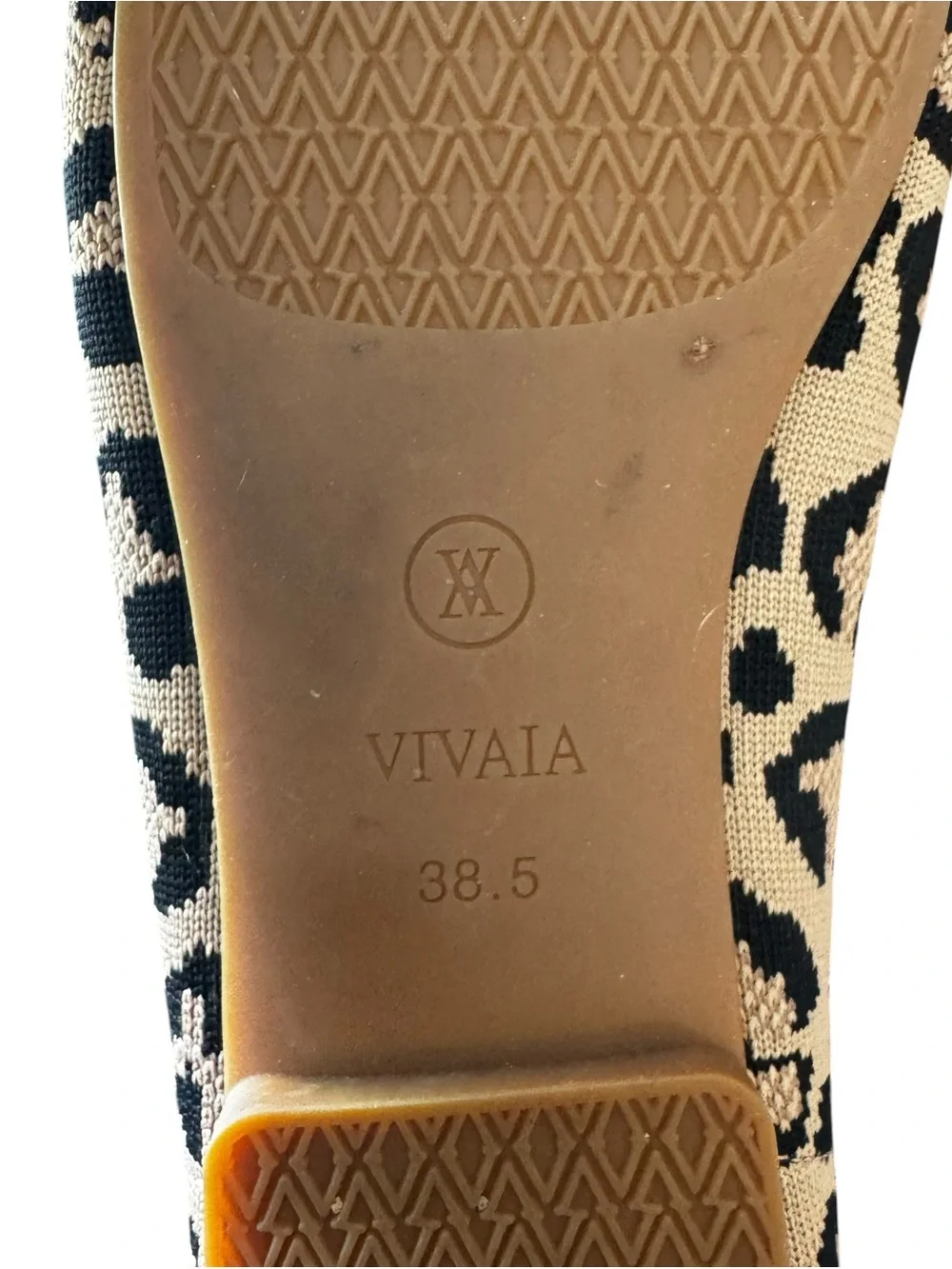 VIVAIA - Margot 2.0 Leopard Knit Square Toe Ballet Flats Sz 7.5 EU 38.5